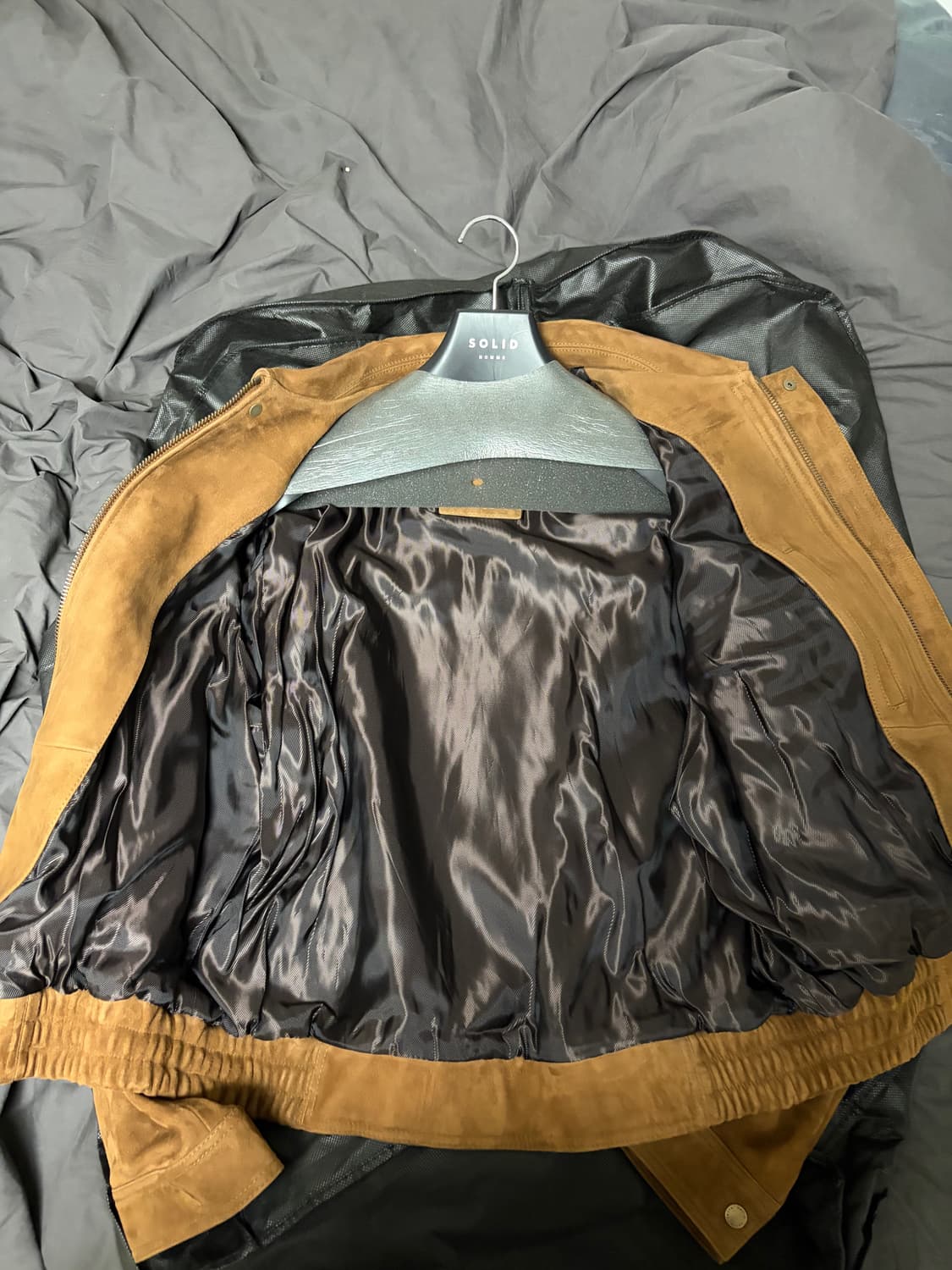 [25fw] 새상품 솔리드옴므 브라운 레더 스웨이드 트러커 자켓 상품이미지2