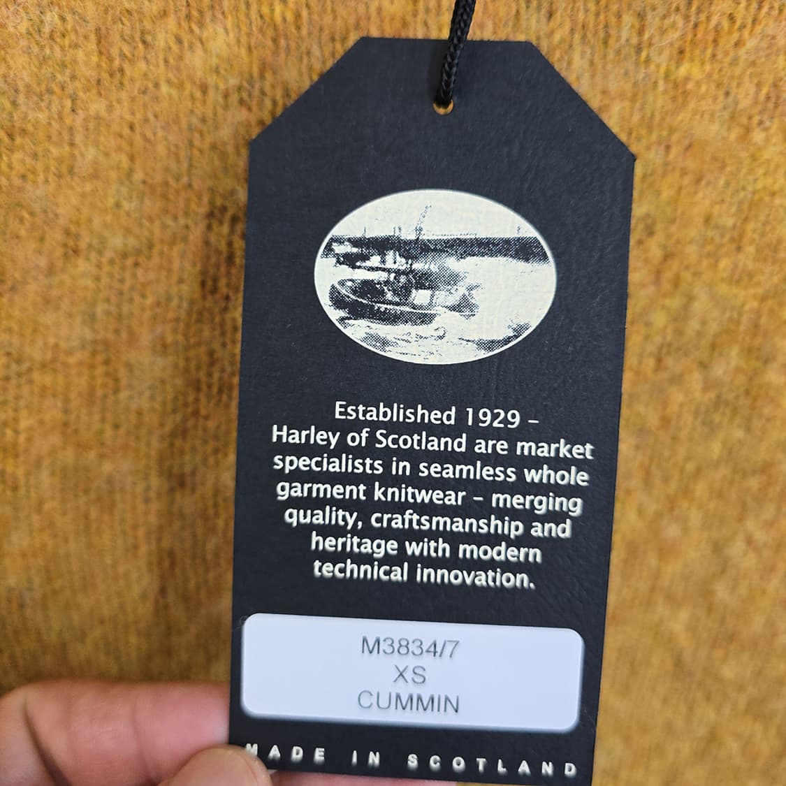 새제품)할리 오브 스코틀랜드 울 니트 머스타드 XS 상품이미지5