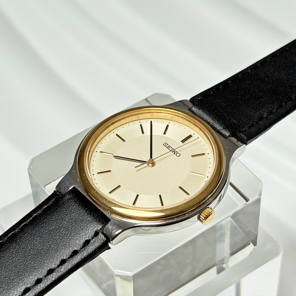 80's90's 빈티지 세이코 미니멀 기요셰 샴페인 골드 워치 상품이미지6
