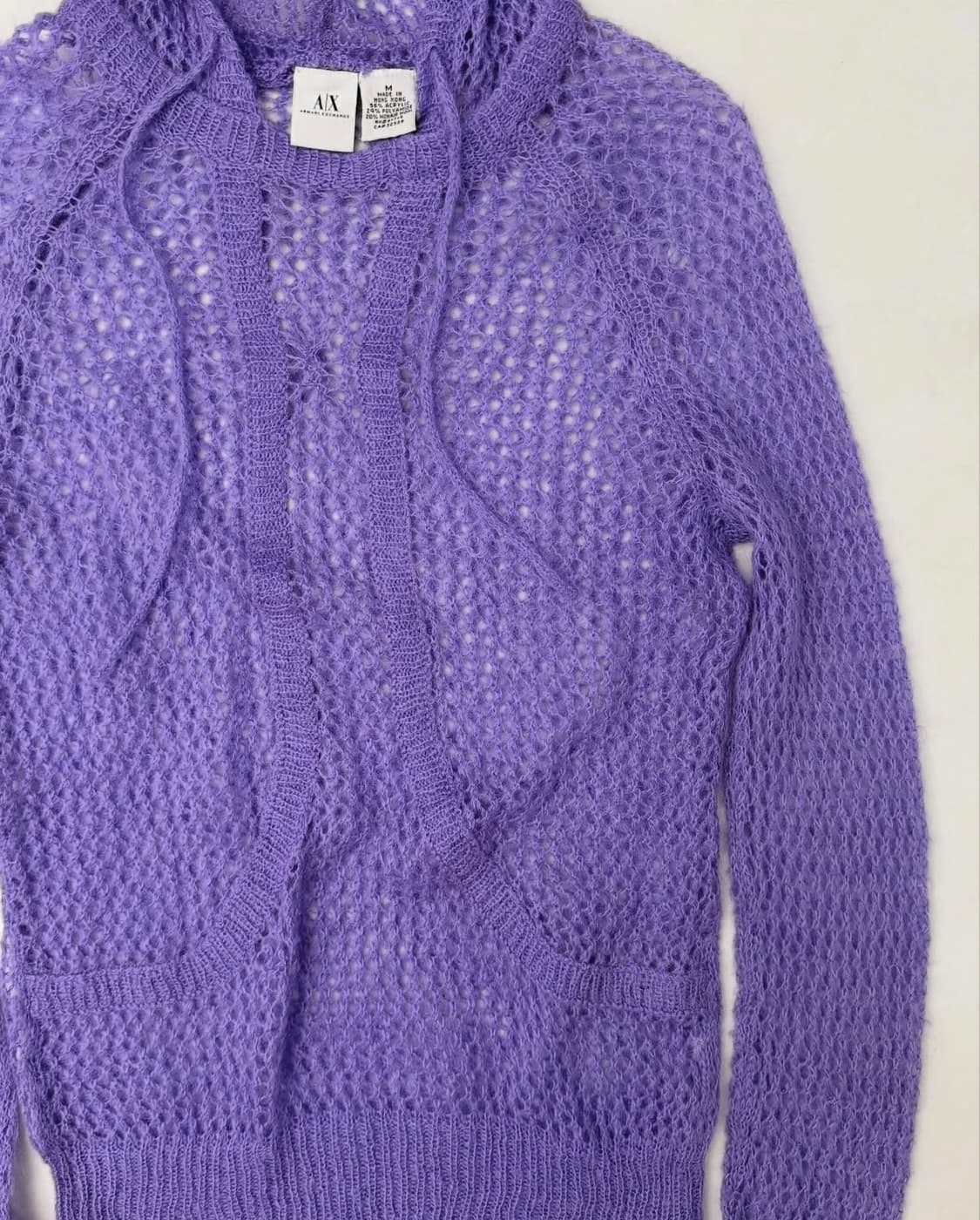 ARMANI EXCHANGE 퍼플 니트 후드티  상품이미지6