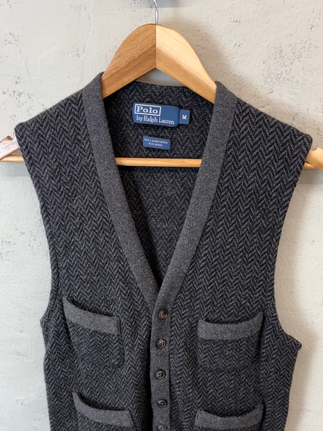 폴로랄프로렌 빈티지 울 헤링본 니트 베스트 상품이미지4