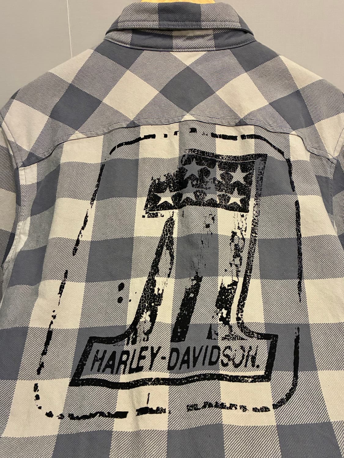 (S/100)할리데이비슨 백로고 코튼 체크 플란넬셔츠 할리셔츠 상품이미지7