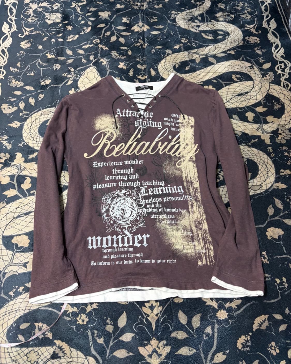 Y2K punk eyelet Layered sleeve(unisex) 상품이미지1