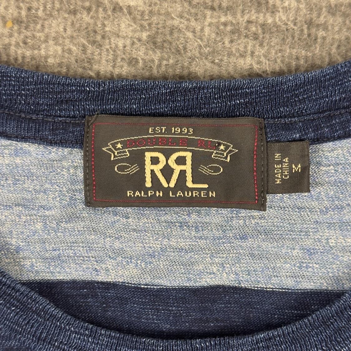 랄프로렌 RRL 인디고 다이드 스트라이프 코튼 저지 티셔츠 상품이미지2