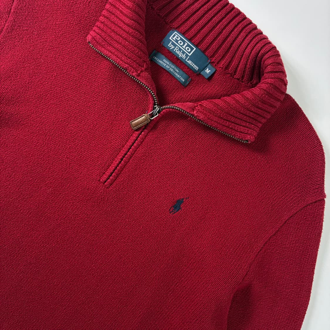 Polo  폴로 랄프로렌 자수 코튼 와인 반집업 니트  상품이미지3