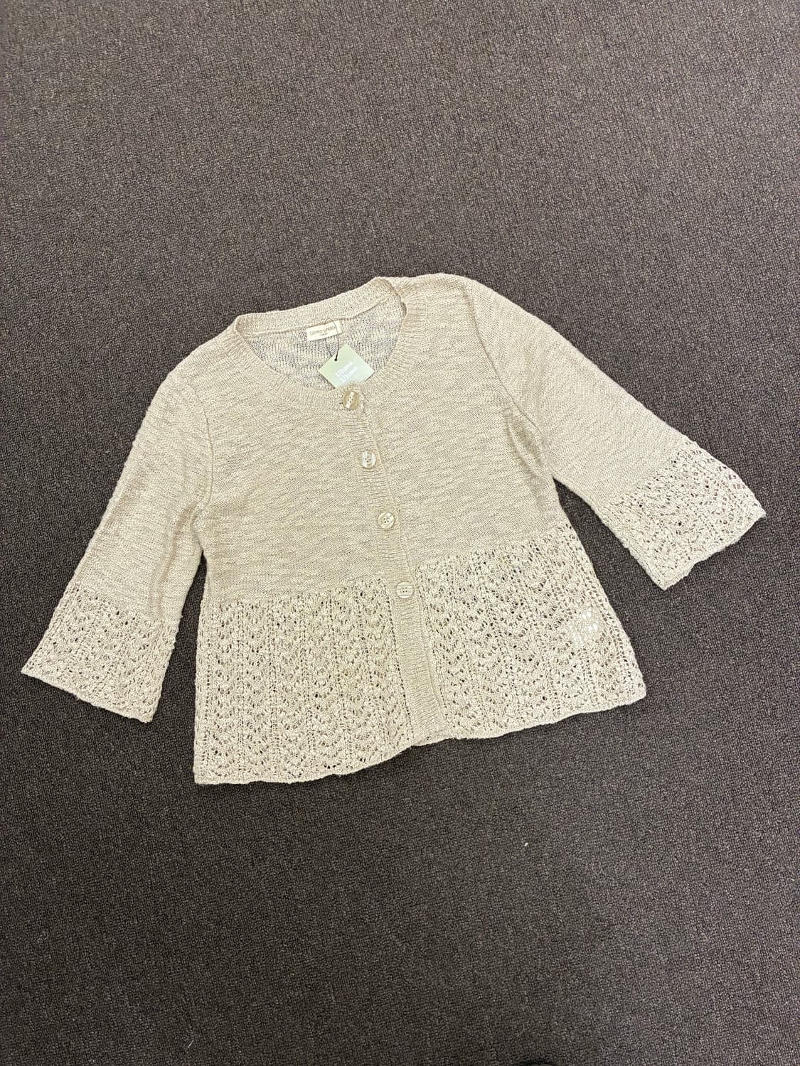 L)Japanese vintage 여성 펀칭 디자인 가디건 상품이미지1