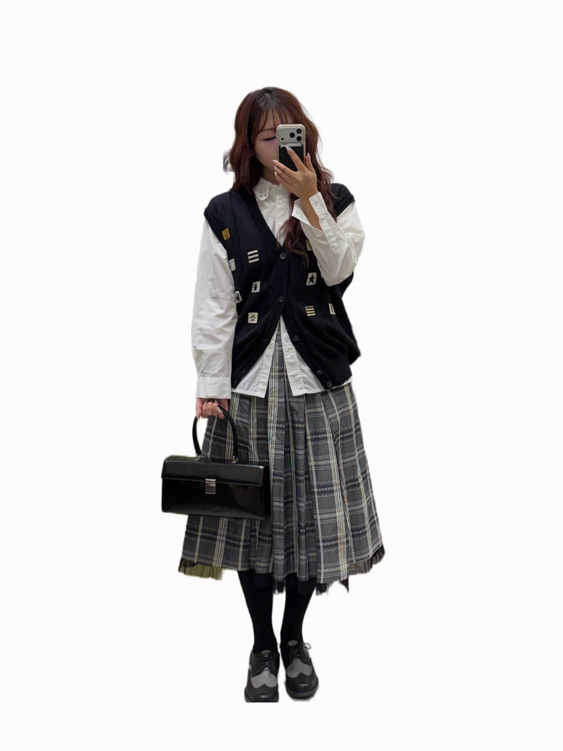 Munsingwear 블랙 큐브포인트 울 니트조끼 상품이미지1