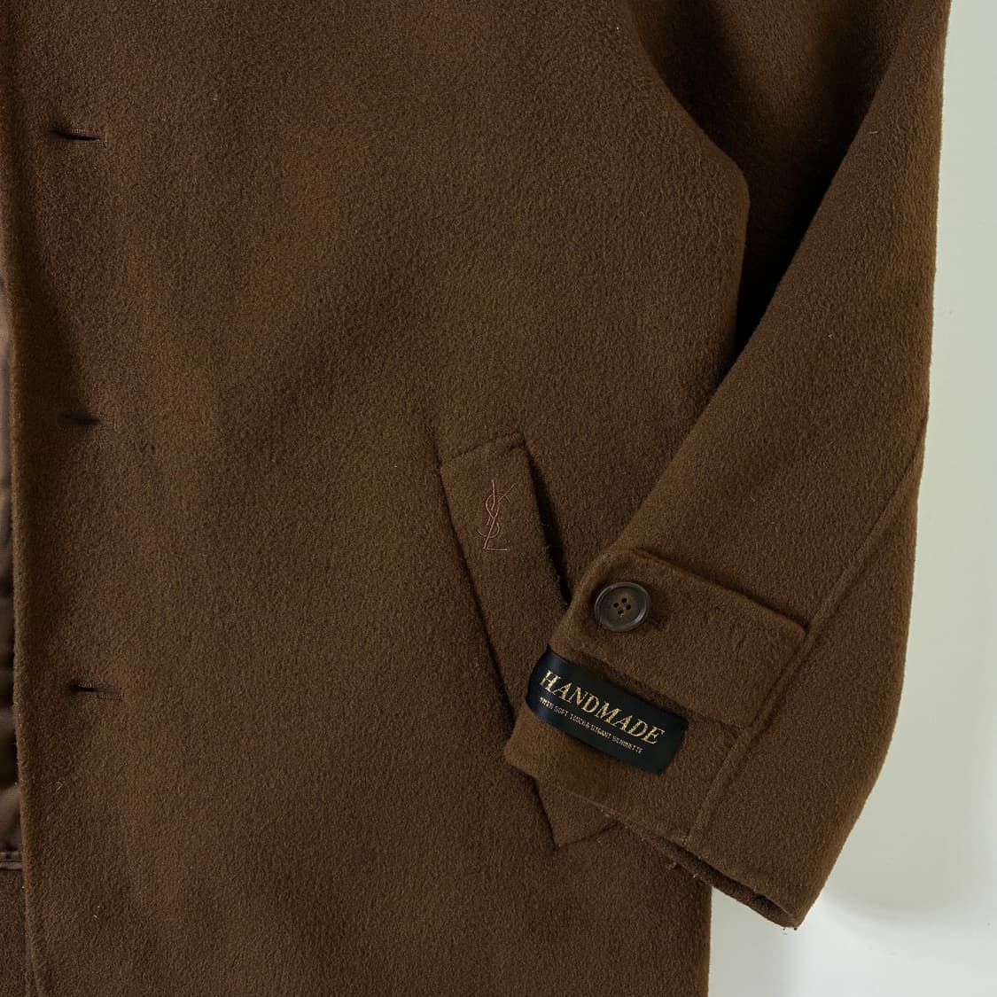 Yves Saint Laurent  입생로랑 자수로고 핸드메이드 울코트  상품이미지3