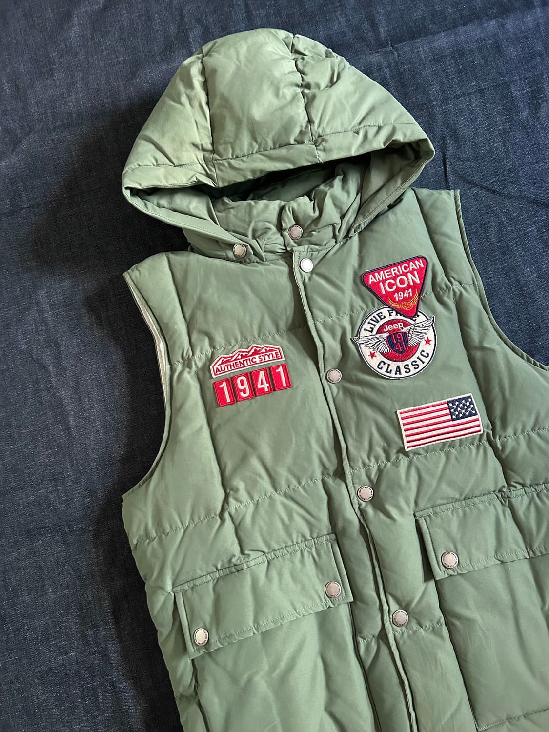 지프 덕다운 아메리칸 패치 패딩베스트 상품이미지2