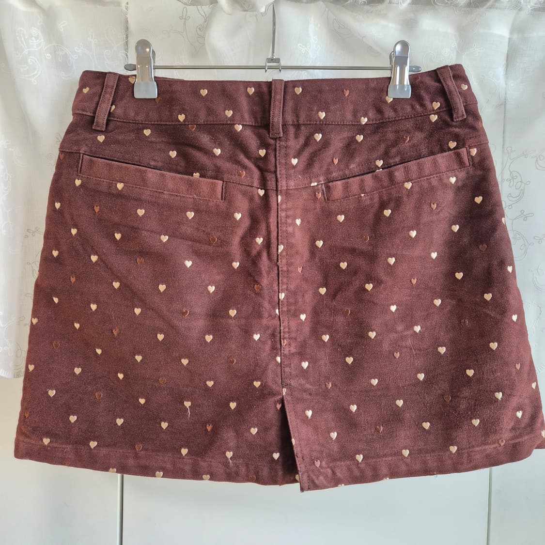 코코아 하트 자수 미니 스커트 상품이미지5