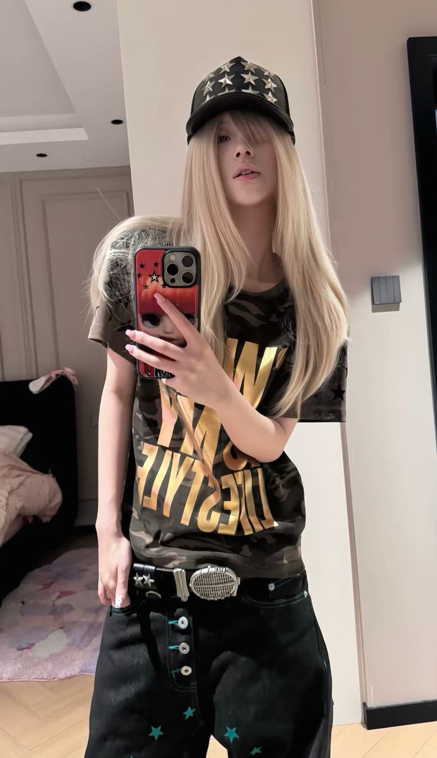 NumbAsia Gold Print Camo T-Shirt 상품이미지2