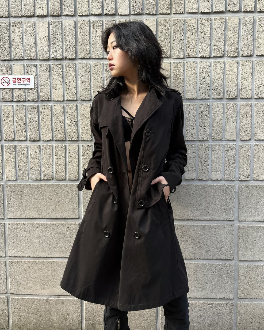 언더커버 올 블랙 트렌치 코트 상품이미지3