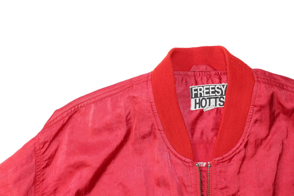 1990s USA FREESY HOTTS 새틴 집업 블루종 상품이미지3
