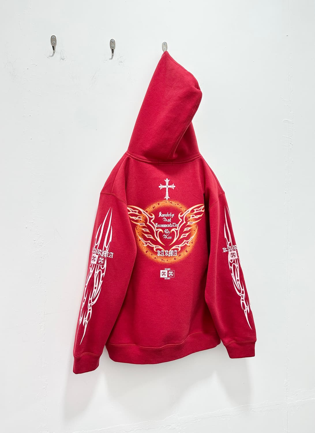 Karma gothic tribal cross hoodie 상품이미지1