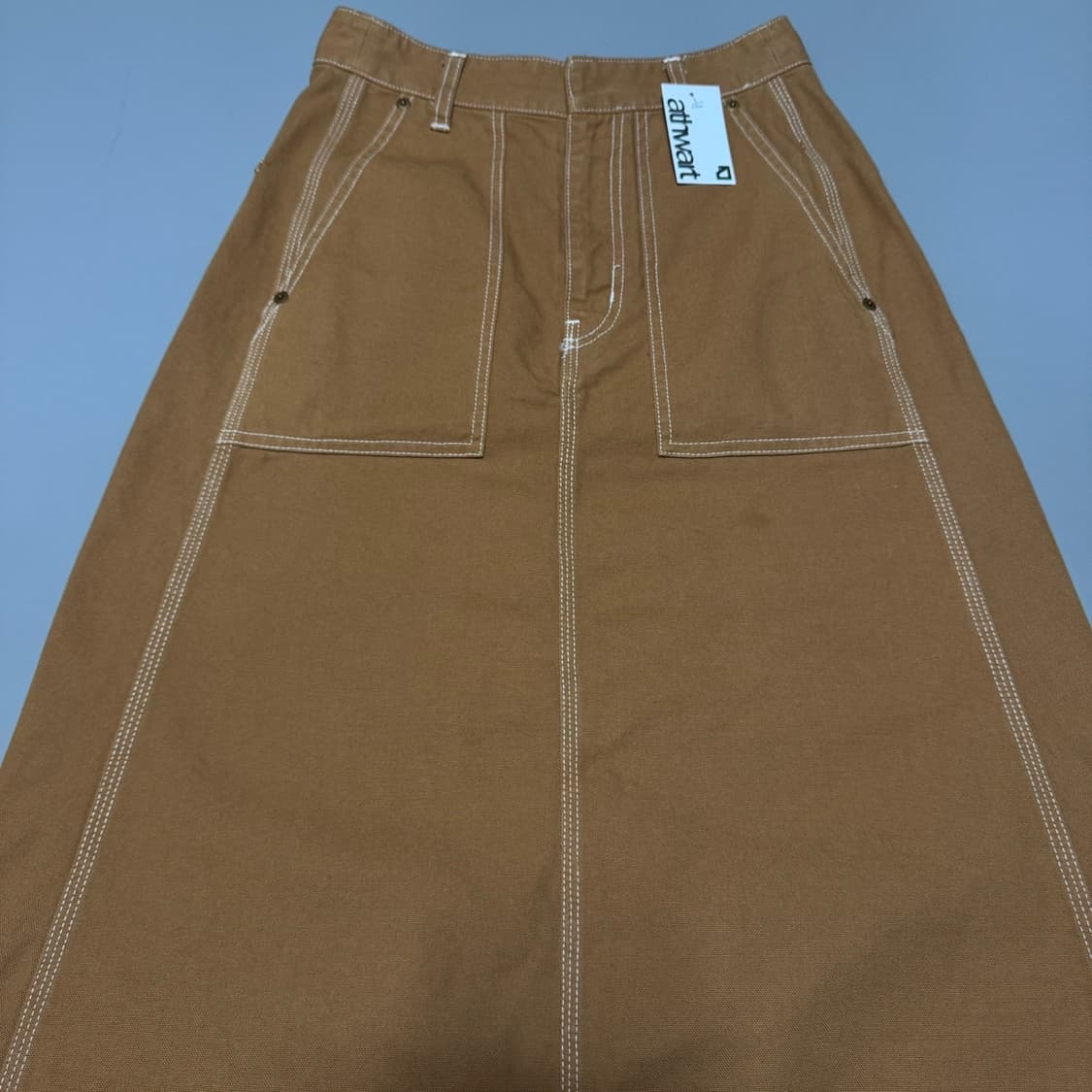 spick&span 브라운컬러 코튼 스티치 롱 스커트 상품이미지7