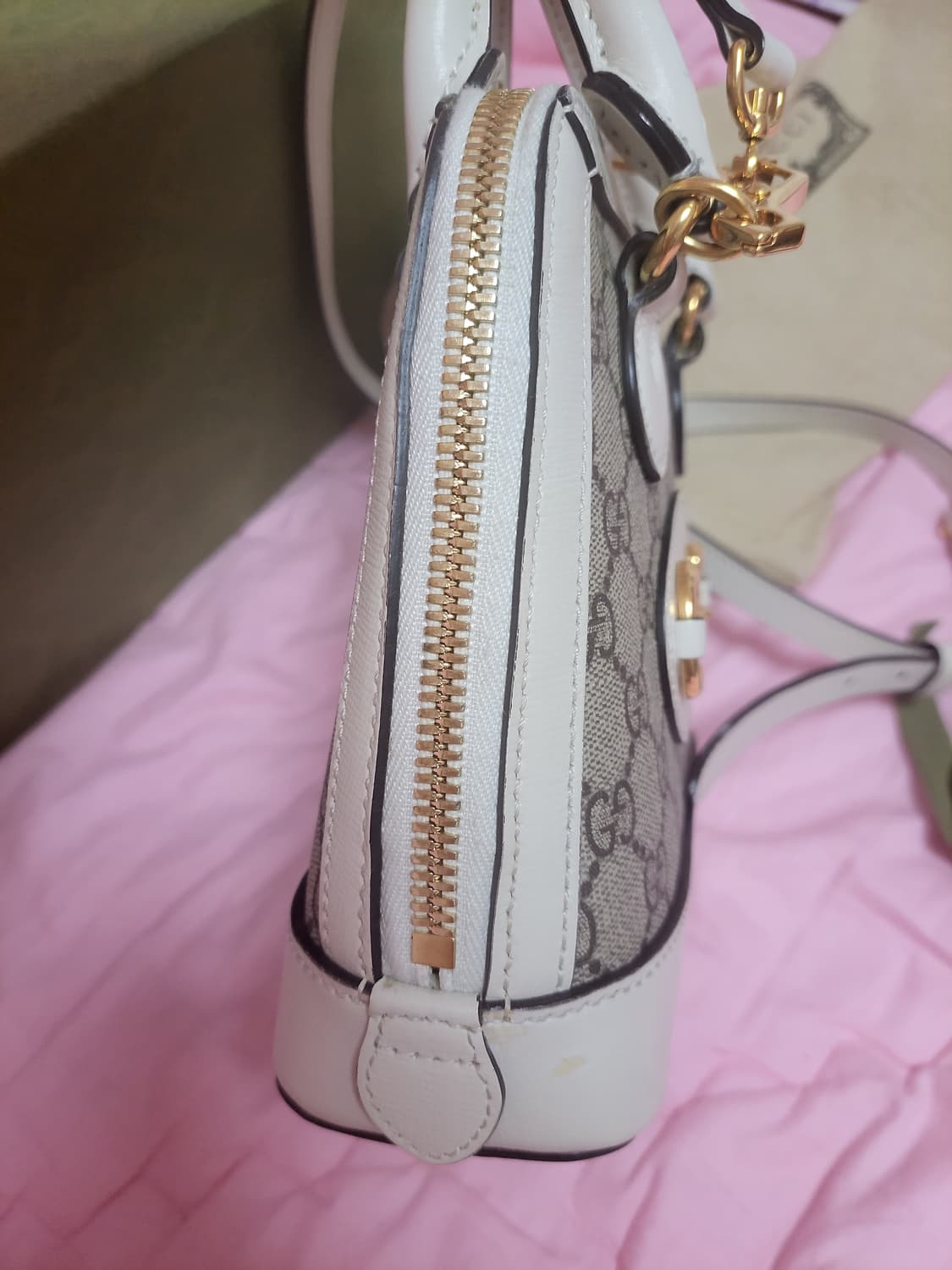 정품)급처상태좋음!구찌 홀스빗 1955 미니 탑핸들 토트백크로스숄더백가방 상품이미지8