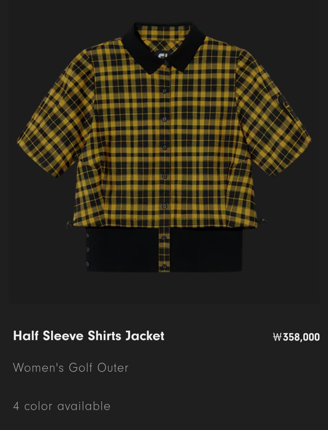 FJ 골프웨어 옐로우 체크 셔츠 자켓/스커트 세트 상품이미지9