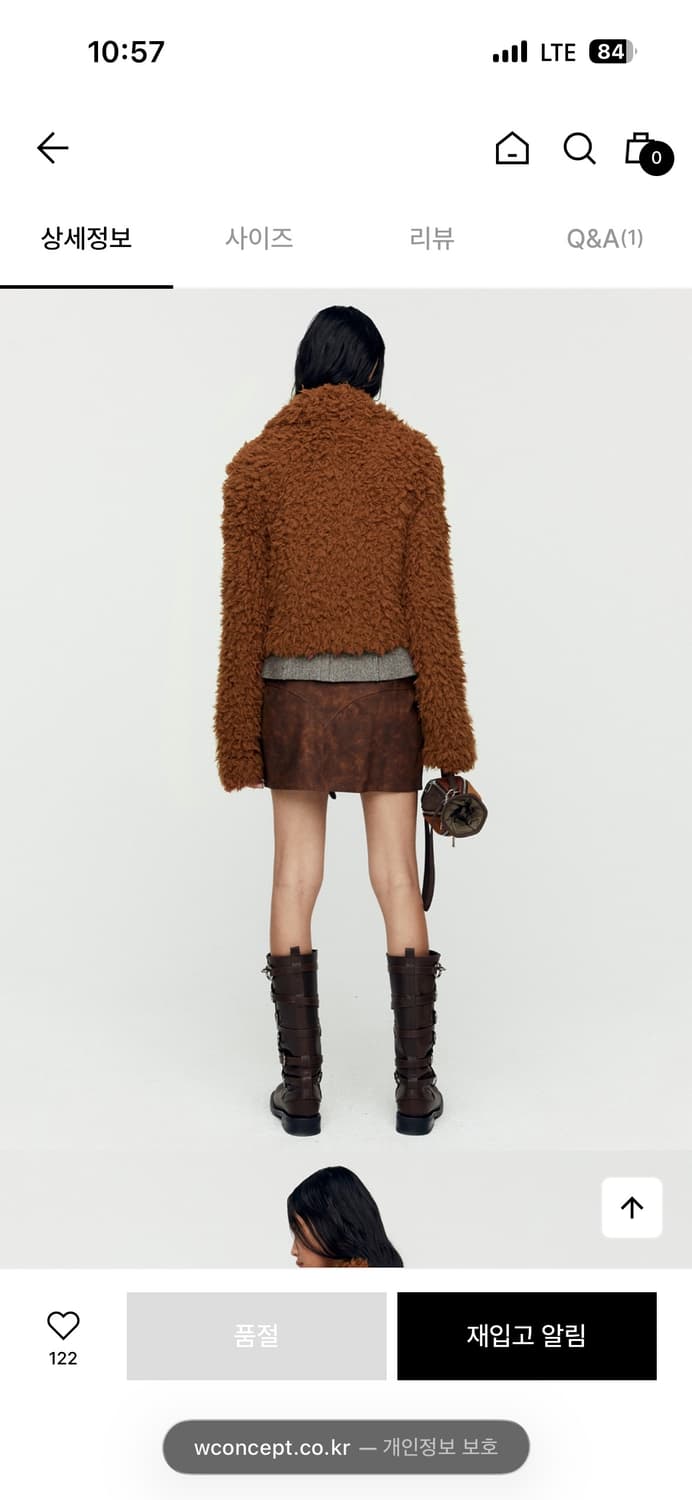 앤더슨벨 우먼 골디 포 레더 퍼 가디건 M 상품이미지4