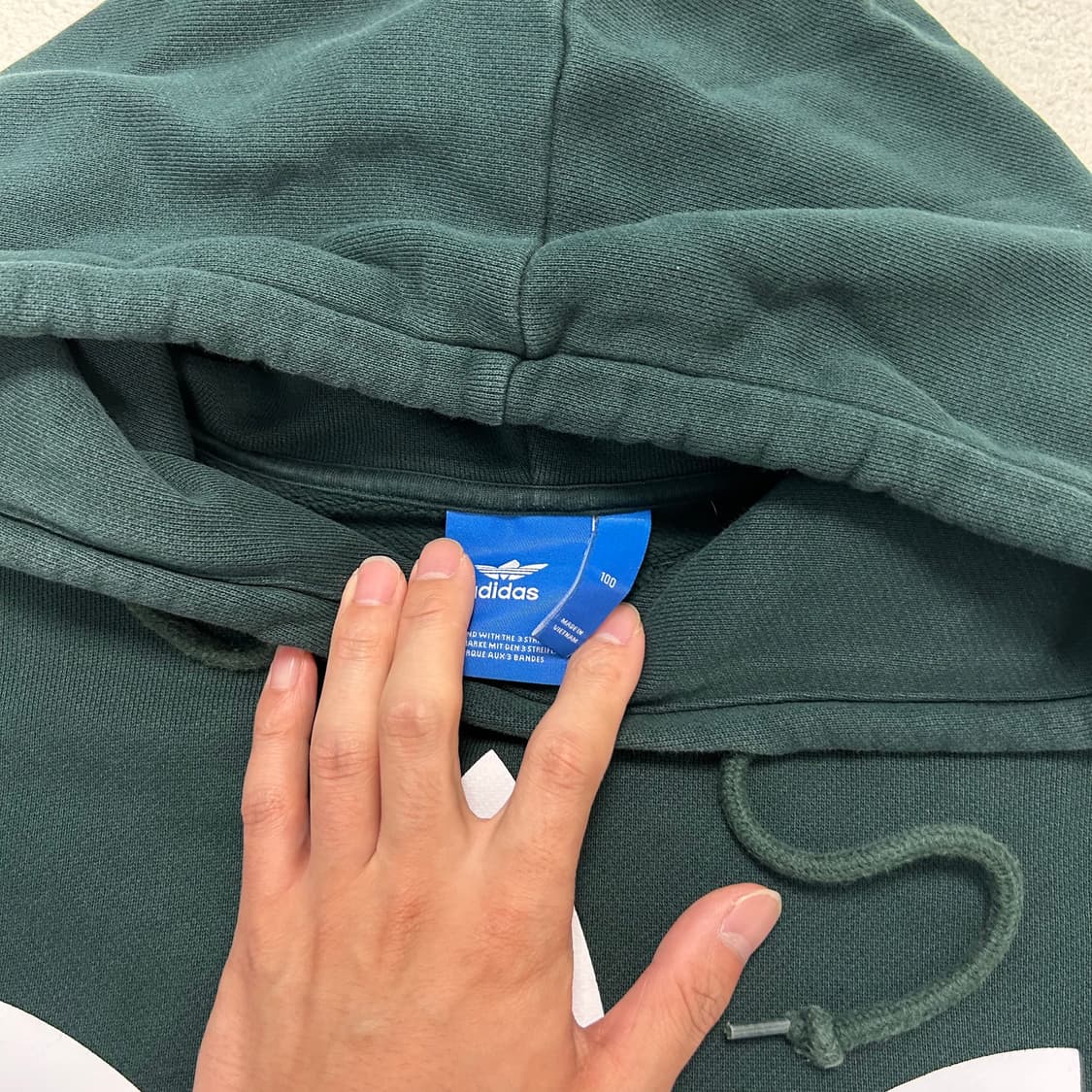 Adidas deep green Trefoil hoodie 상품이미지6