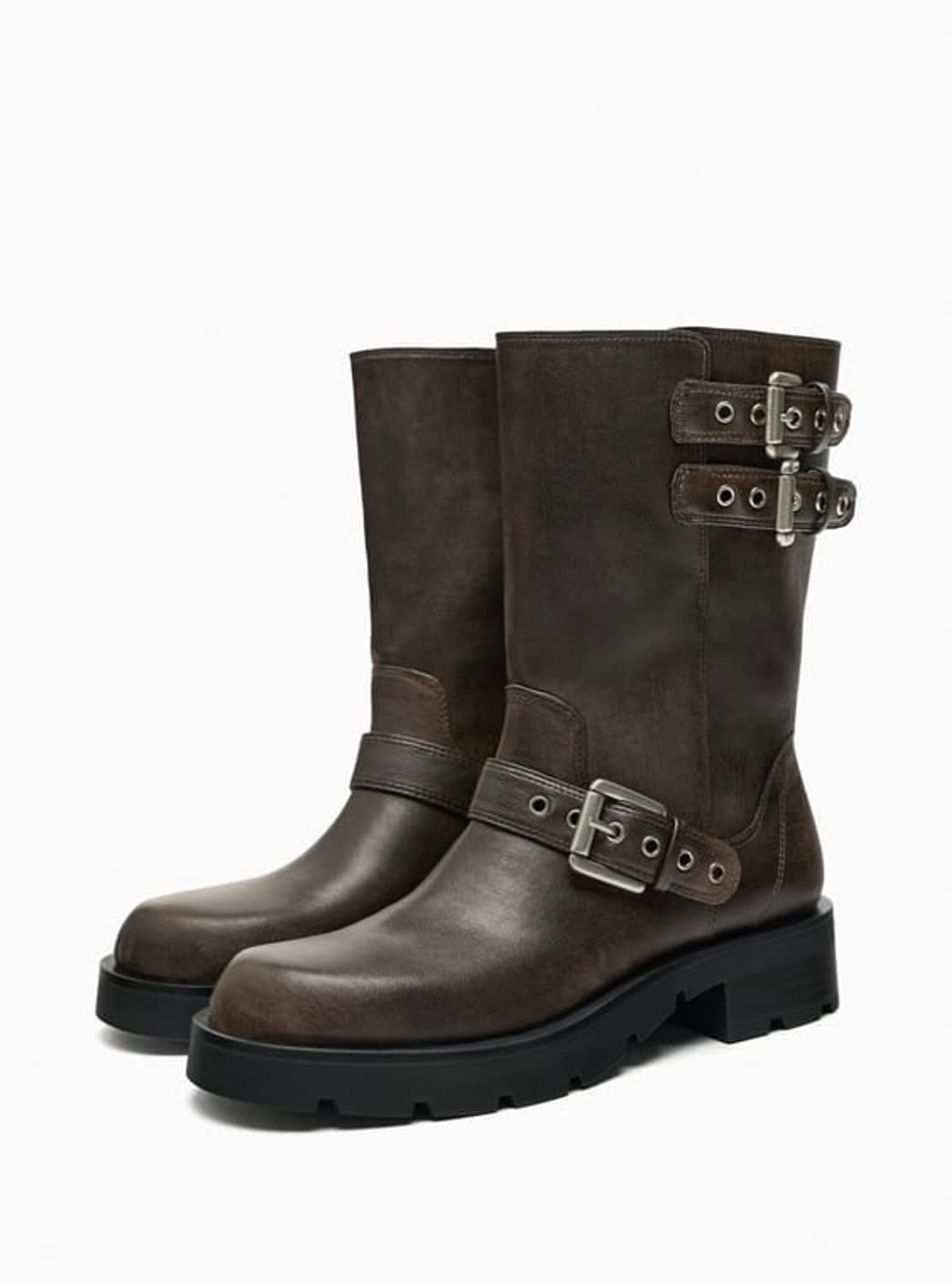 Zara 버클 바이커 플랫 앵클 부츠 상품이미지2