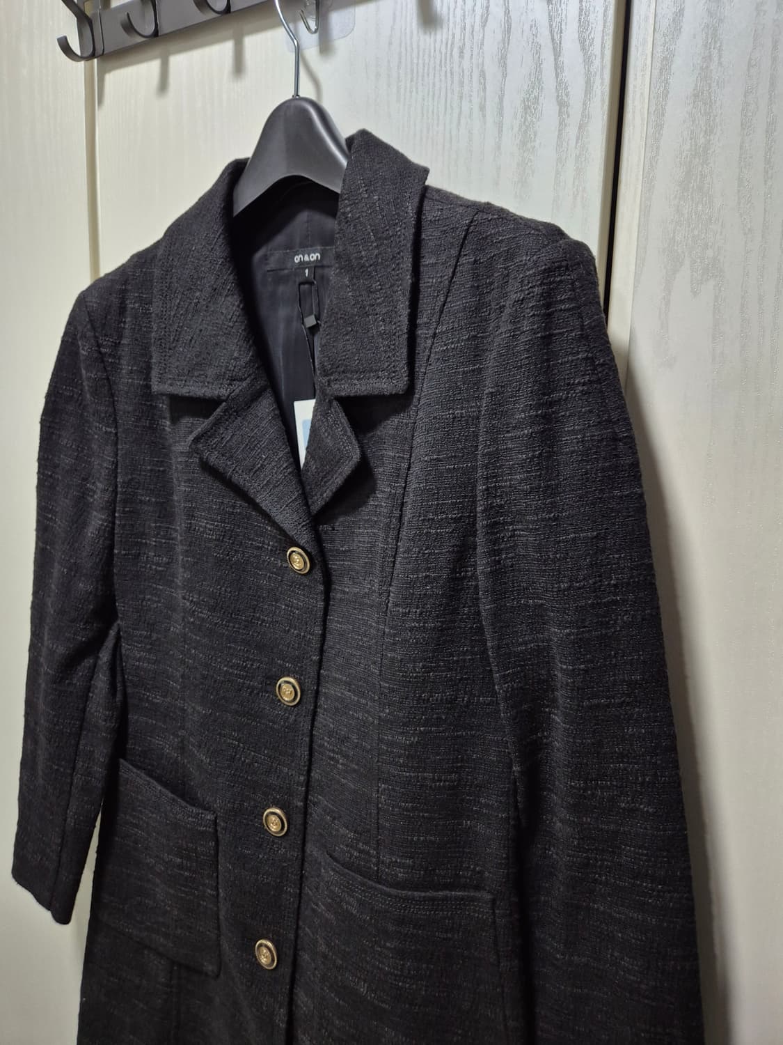 (타임세일)(새상품)온앤온 블랙 트위드 원피스 상품이미지4