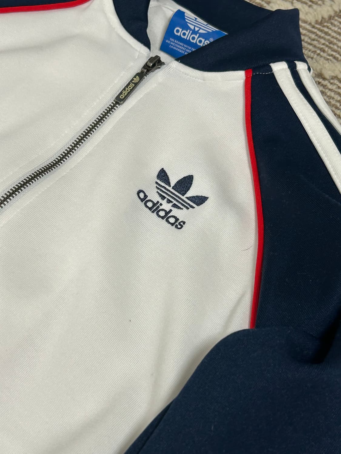 아디다스 대만여주깔 네이비화이트 배색 져지 상품이미지2