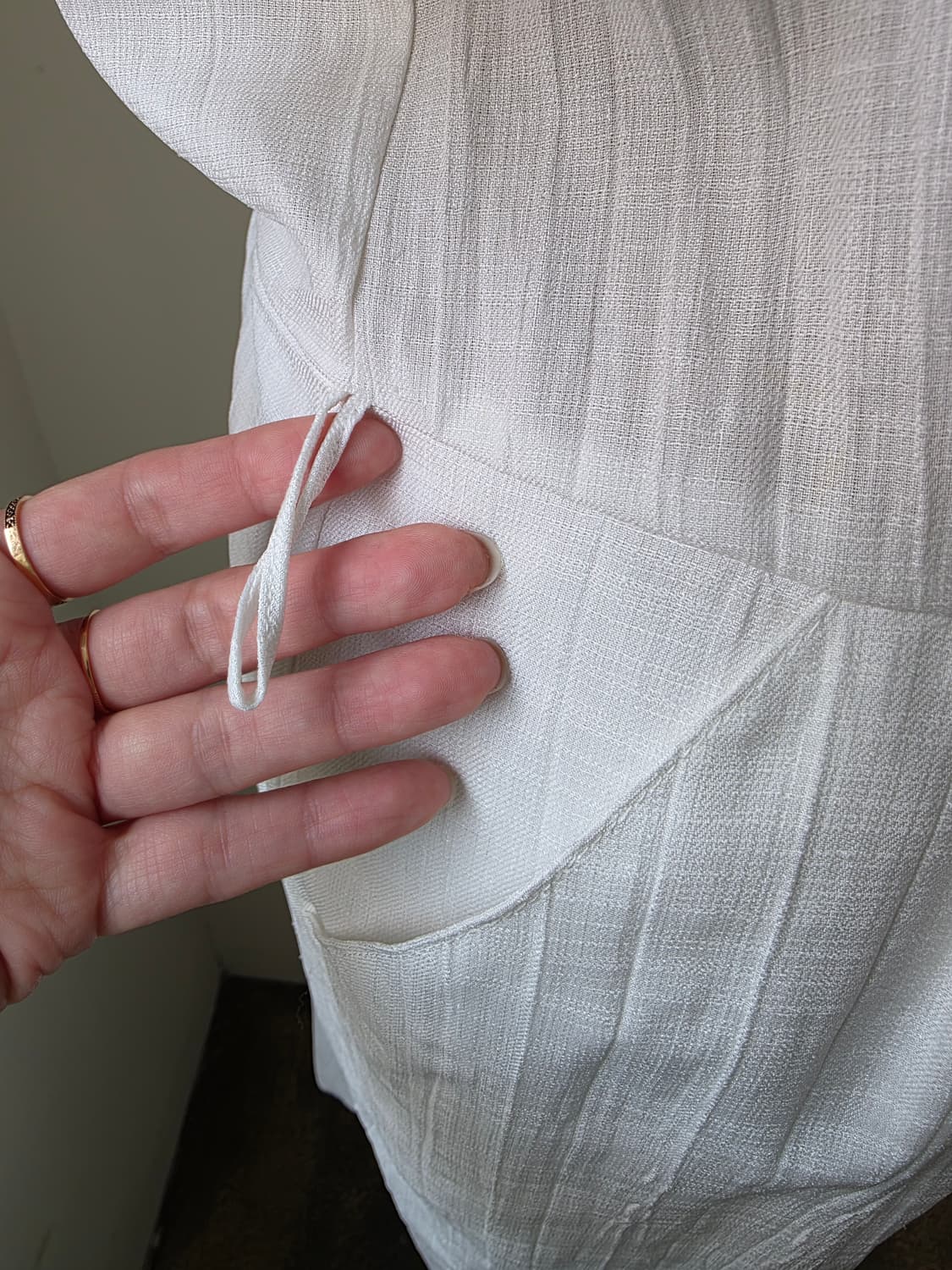 화이트 반팔 더블 단추 원피스 상품이미지4