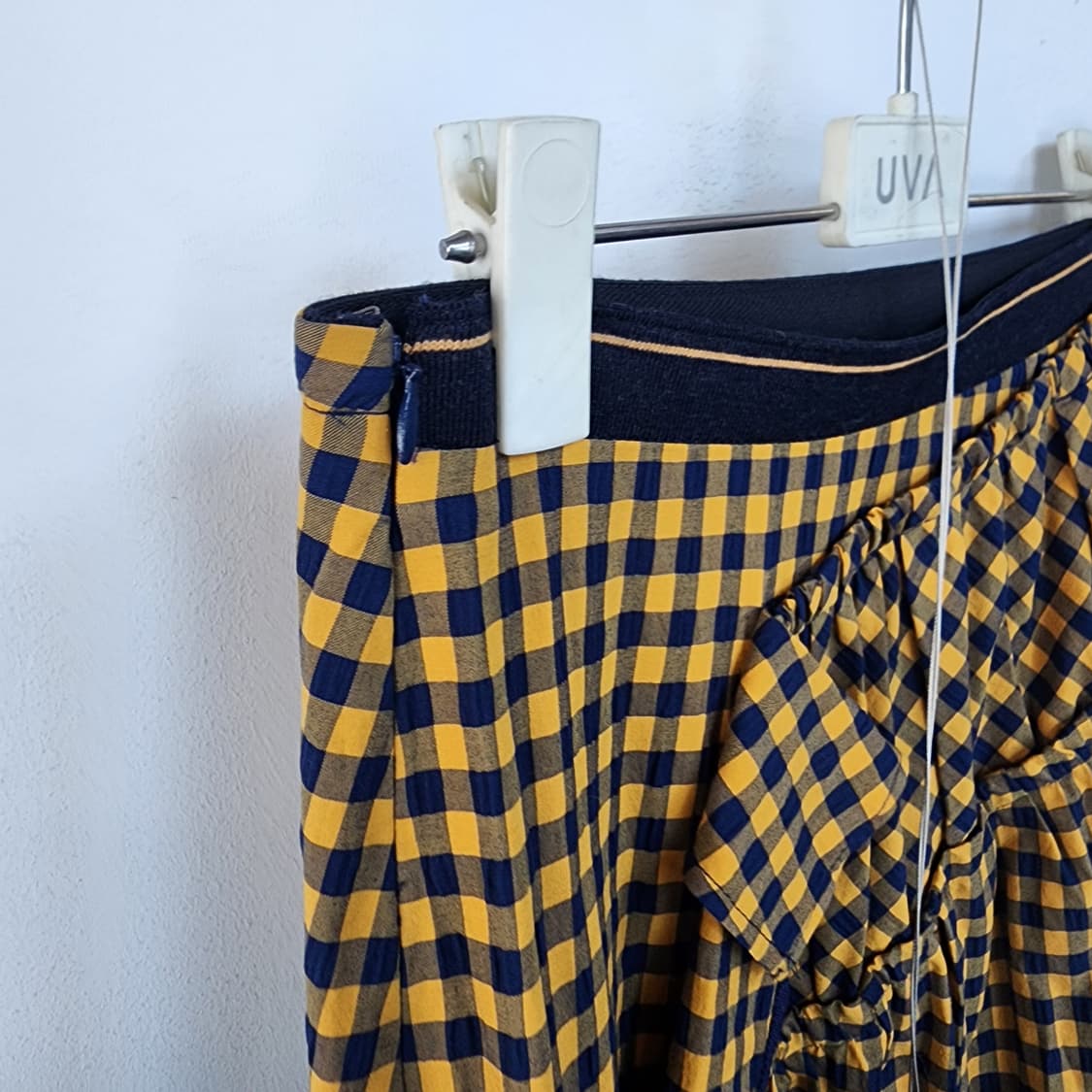 마인 체크 롱 스커트 옐로우 러플 상품이미지5