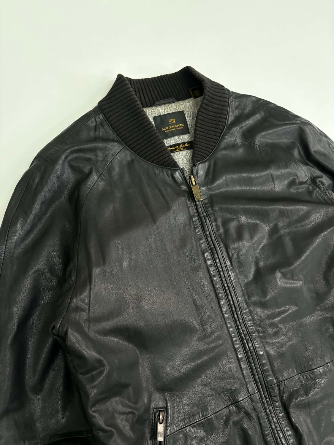 [L] 스카치&소다 빈티지 가죽 봄버 자켓 상품이미지5