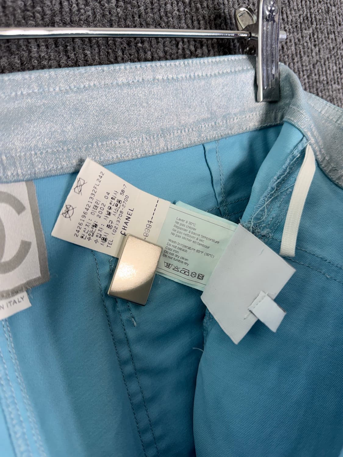 2002 S/S 메탈릭 라이트블루 코튼팬츠 상품이미지9