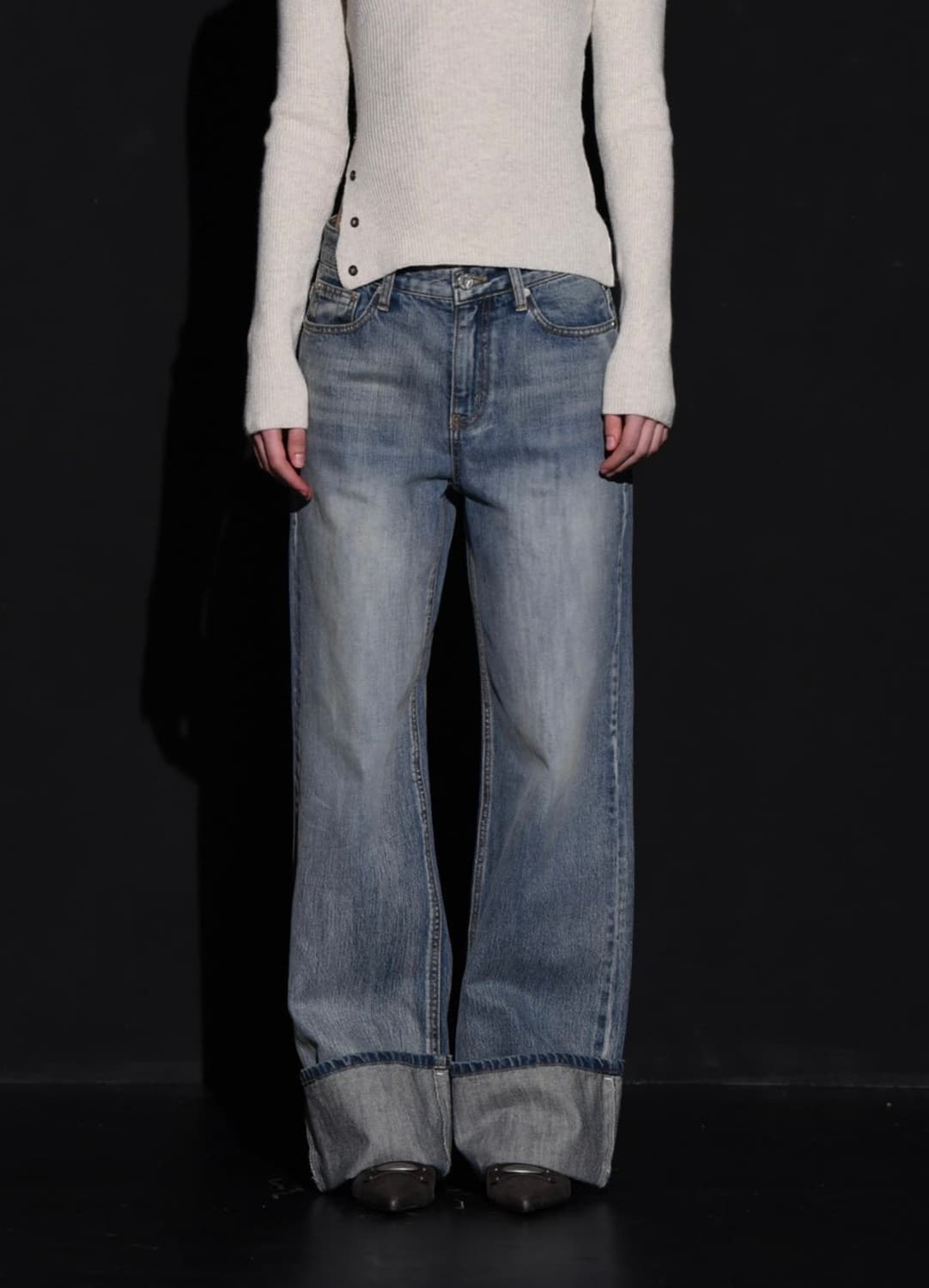 보헤미안서울 롤업데님팬츠 M 상품이미지1