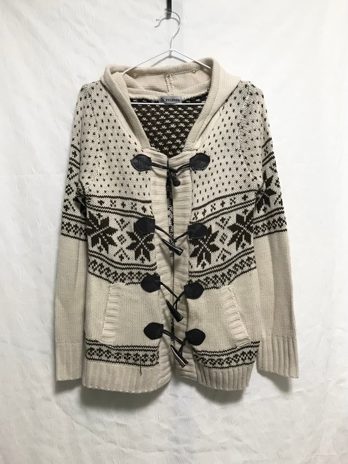 빈티지 니혼진 너드 모리 노르딕 후드 니트 가디건 상품이미지1