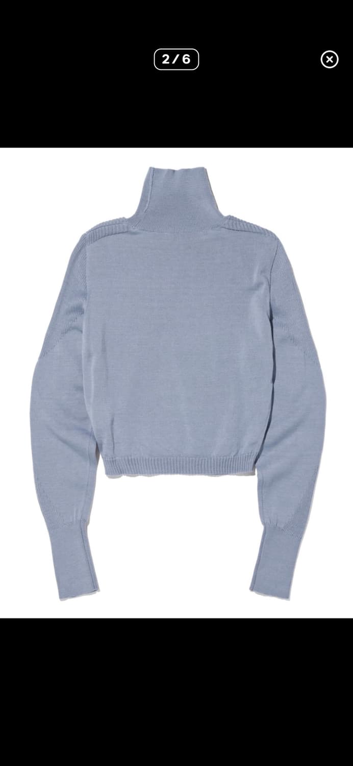 미스치프 하프넥 니트탑 (블루) 상품이미지2