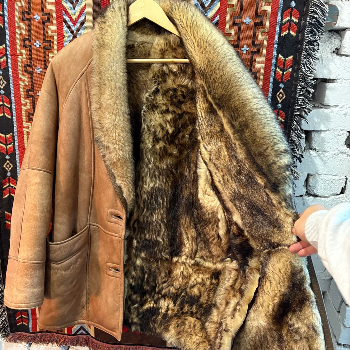 양가죽,양털100% 롱 무스탕 자켓 상품이미지2