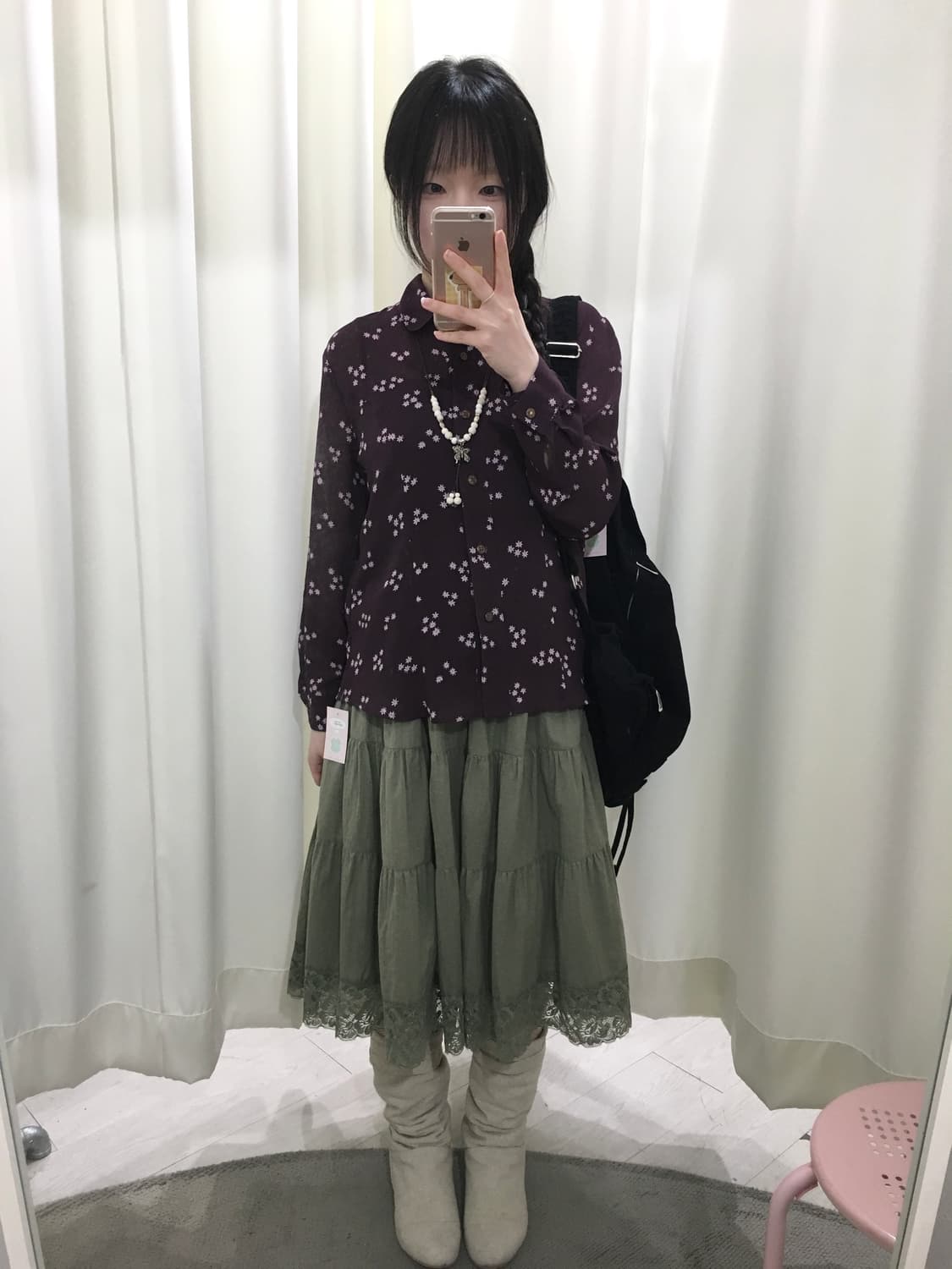 Purple Floral Sheer Blouse 상품이미지2