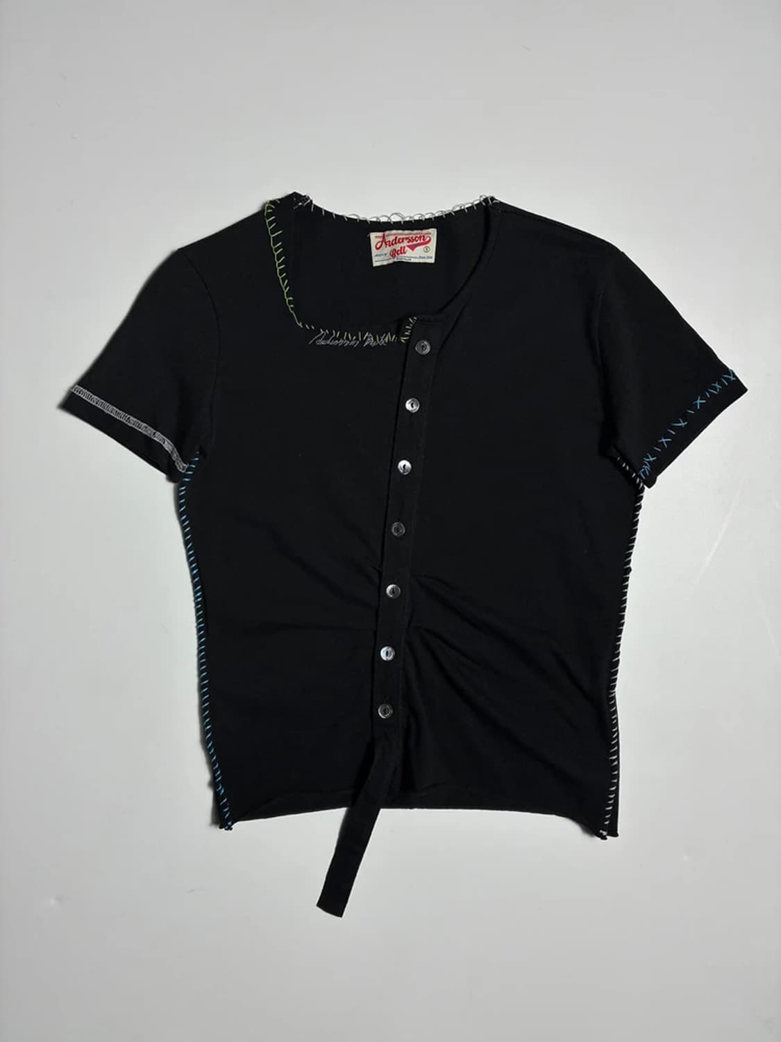 앤더슨벨 21FW 리워크 핸드 스티치 블랙 반팔 티셔츠 R1863 상품이미지1