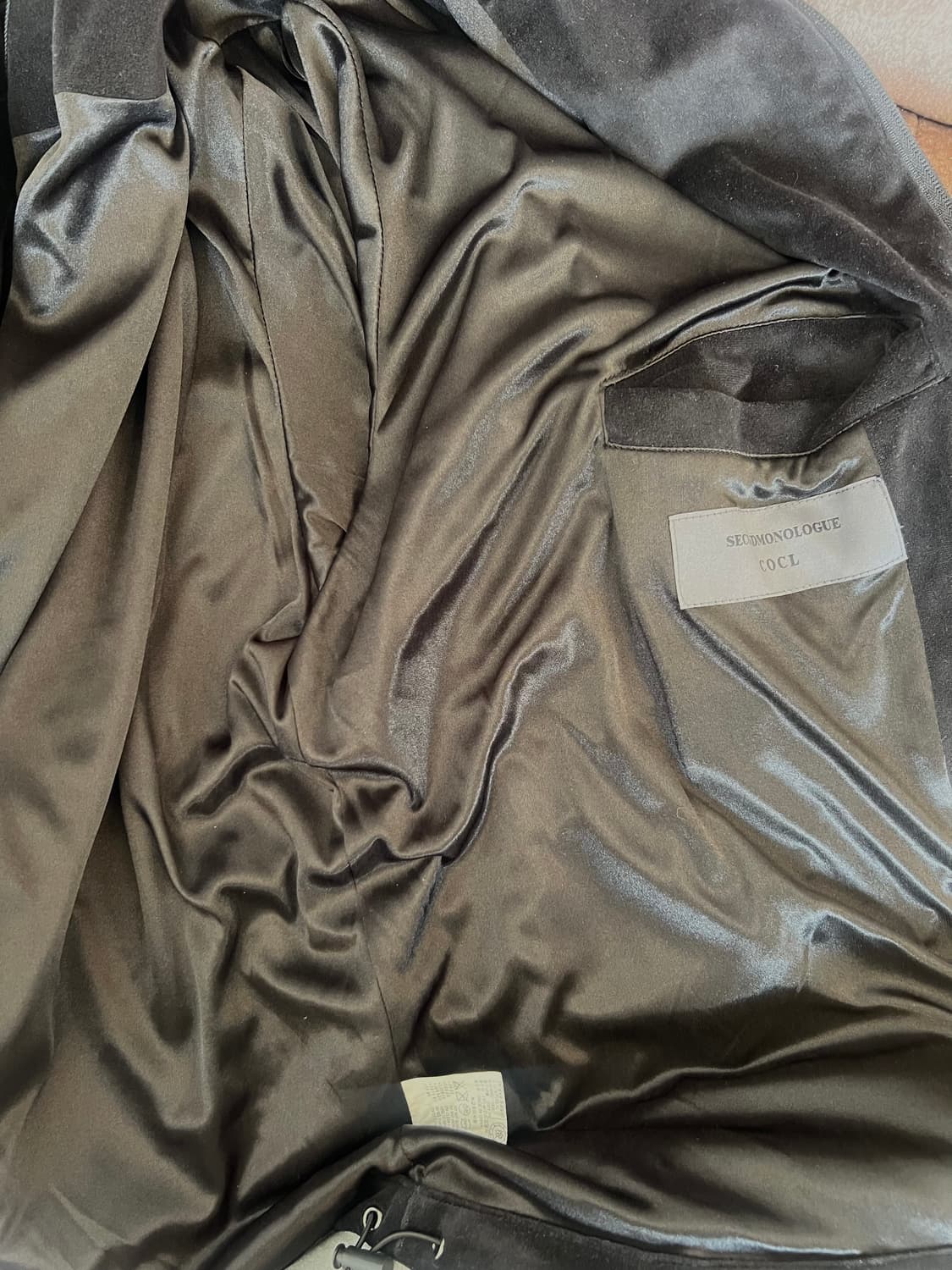 세컨모놀로그 남성 블랙 벨벳집업점퍼 트랙집업자켓 상품이미지6