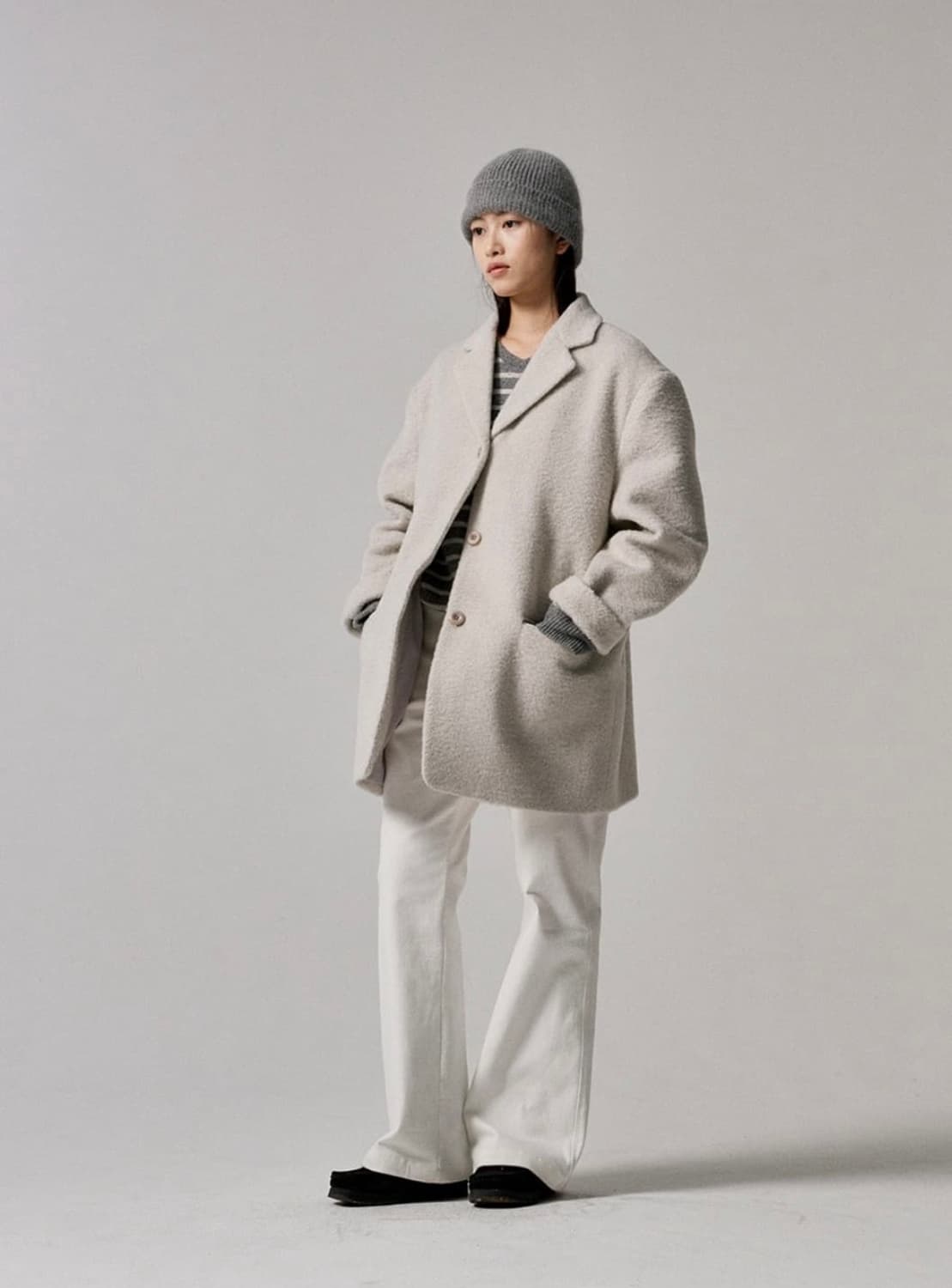 레터 Teddy coat  테디 코트 (라이트 그레이) 상품이미지3