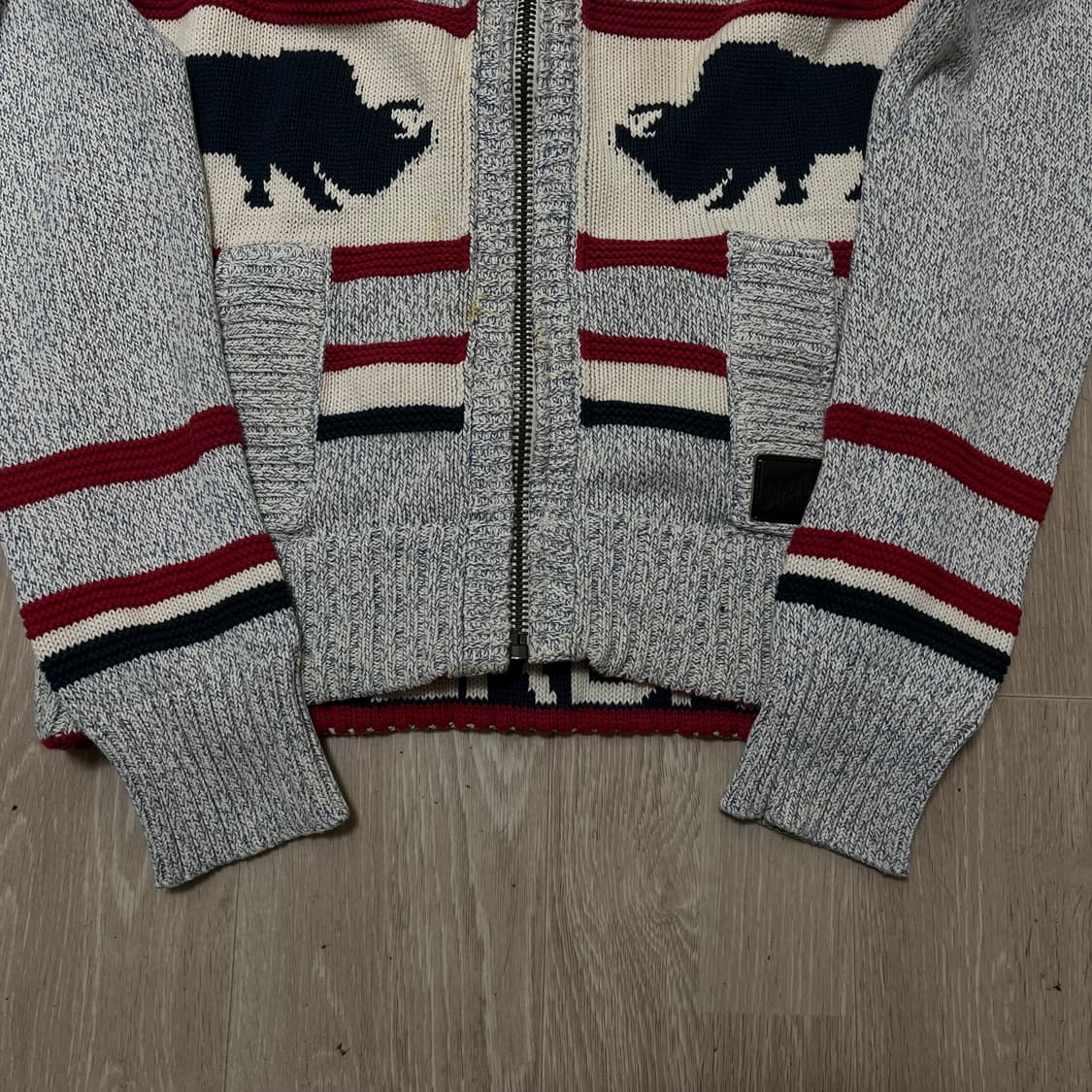 빈티지 Superdry 아즈텍 코위찬 니트 집업 가디건 M/95 상품이미지7