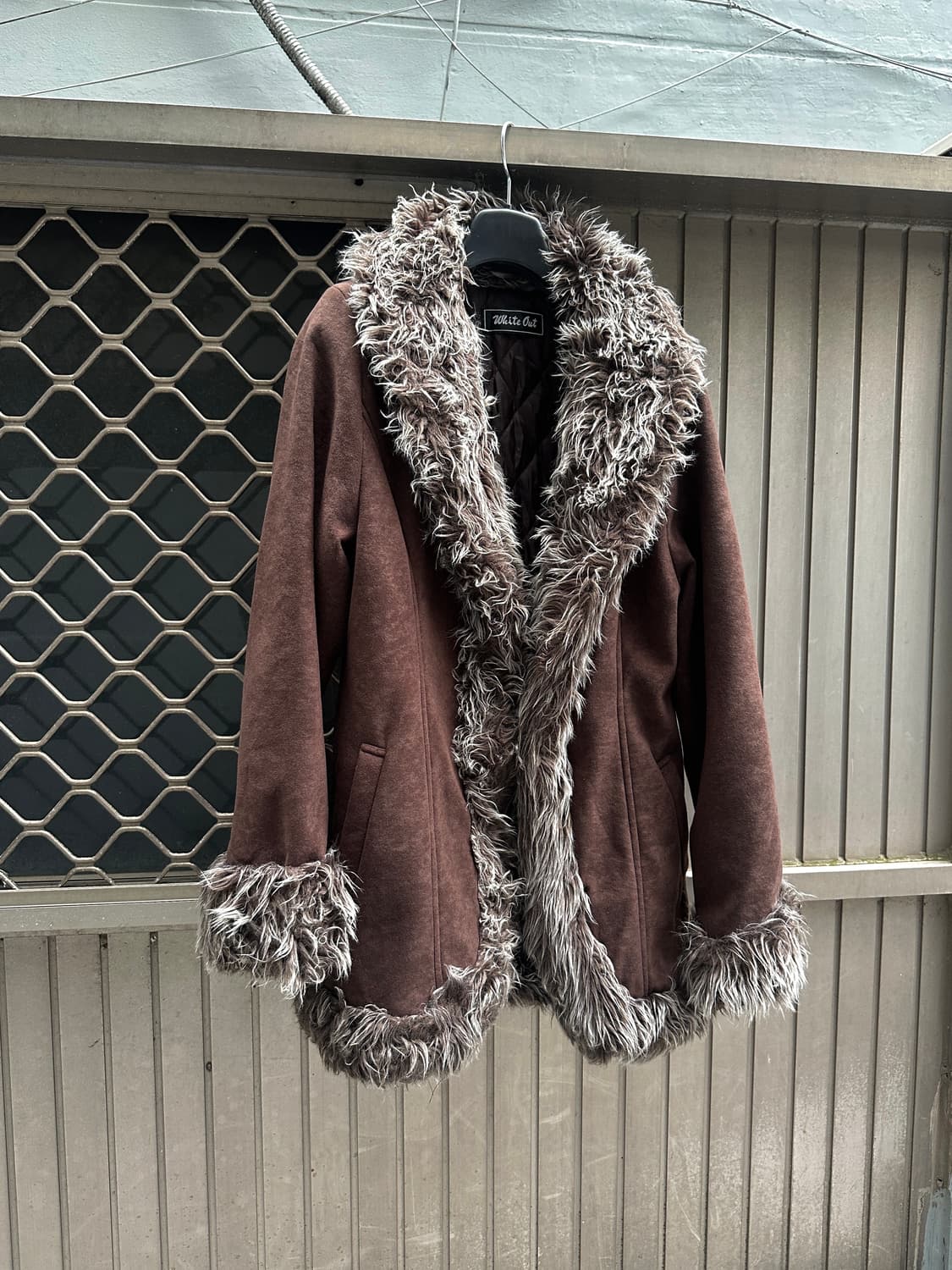 Vintage brown fur trimming jacket 상품이미지1