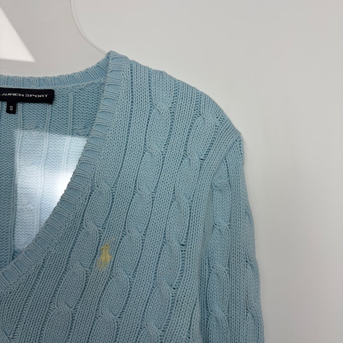 폴로 랄프로렌 브이넥 꽈배기 니트 티셔츠 상품이미지3