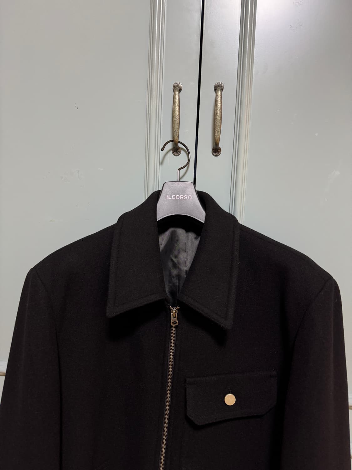 일꼬르소 슬랜트 포켓 스윙 블루종 자켓 집업 블랙 XL 새상품급 상품이미지2