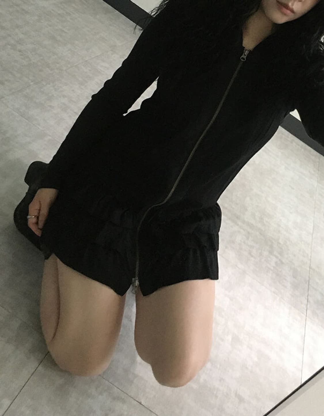 hooded ruffle zip dress 상품이미지2