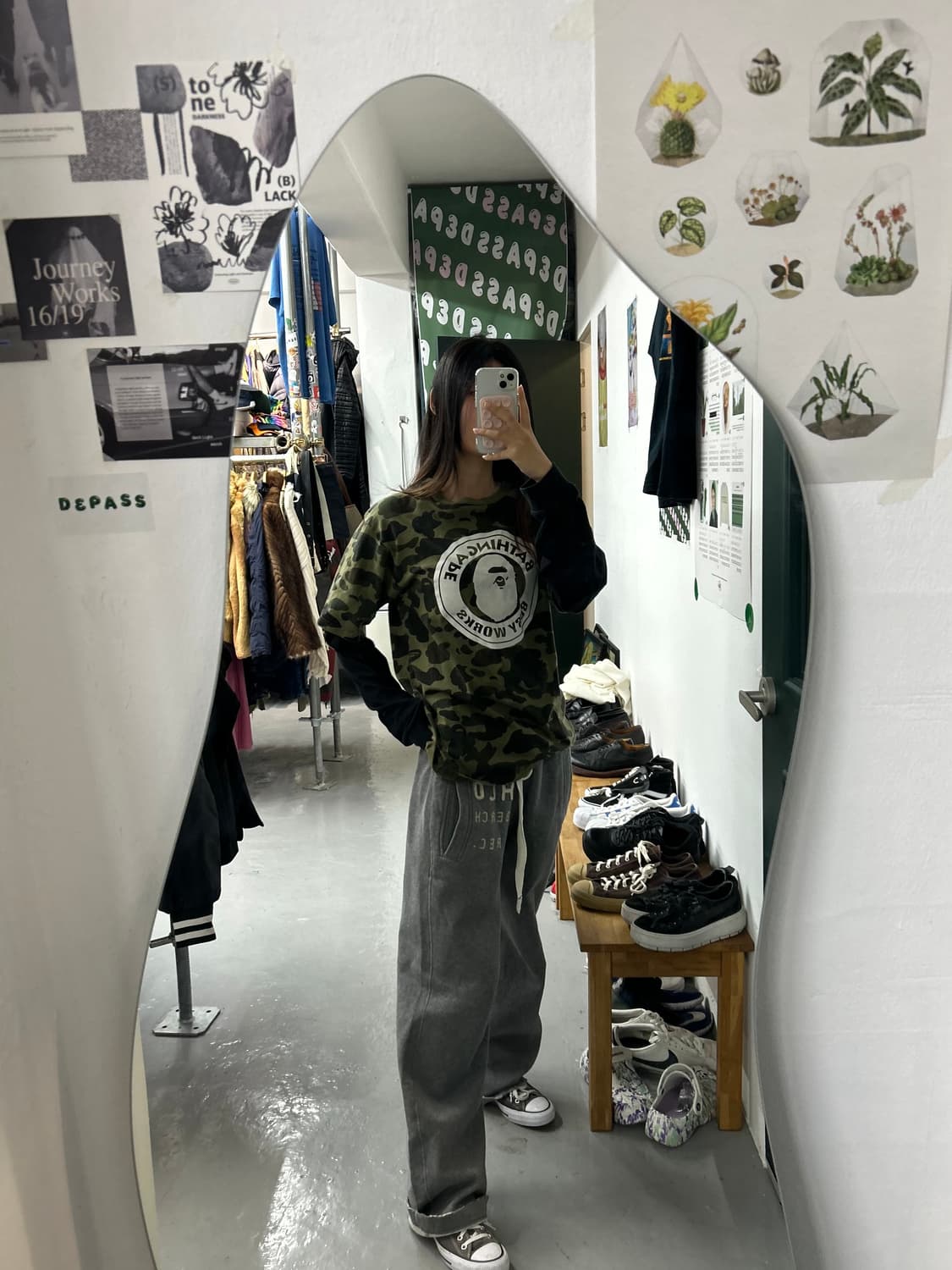 베이프 롱슬리브 레이어드 카모 티셔츠 상품이미지3