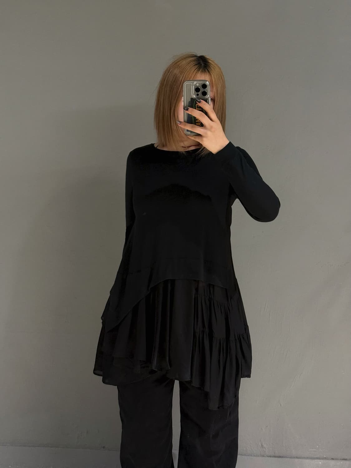 Gomme layered detail long sleeve  상품이미지1