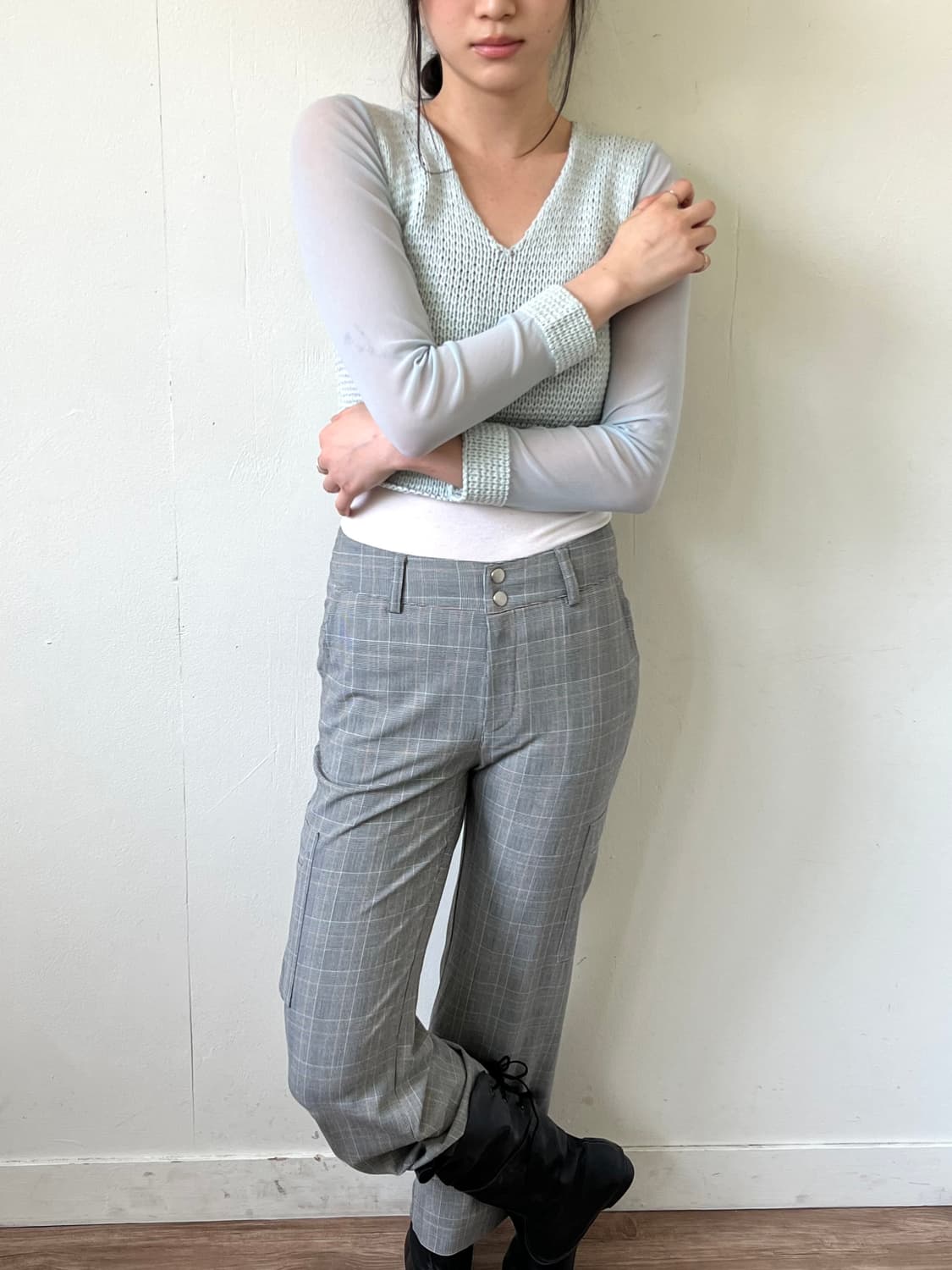 Gettone 스카이블루 니트 탑 상품이미지6