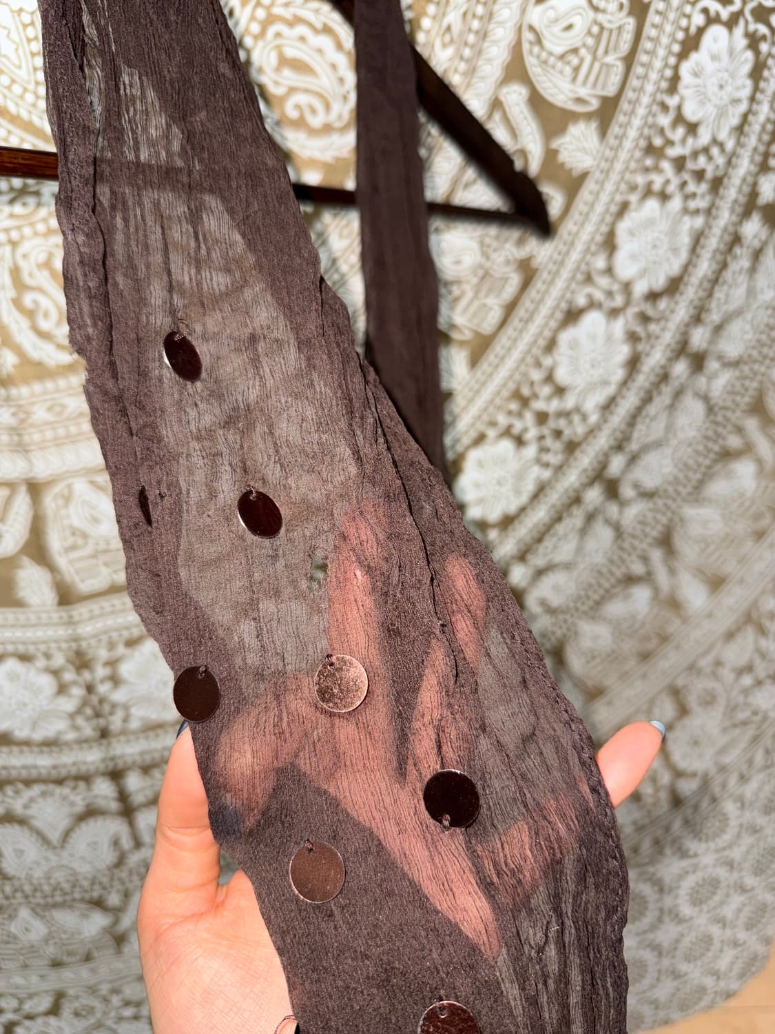 빈티지 딥브라운 스팽글 머플러  상품이미지6