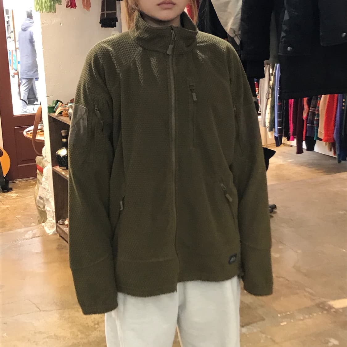 헬리 콘텍스 카키색 택티 투웨이 집업 플리스 자켓 남성 110 115 상품이미지7