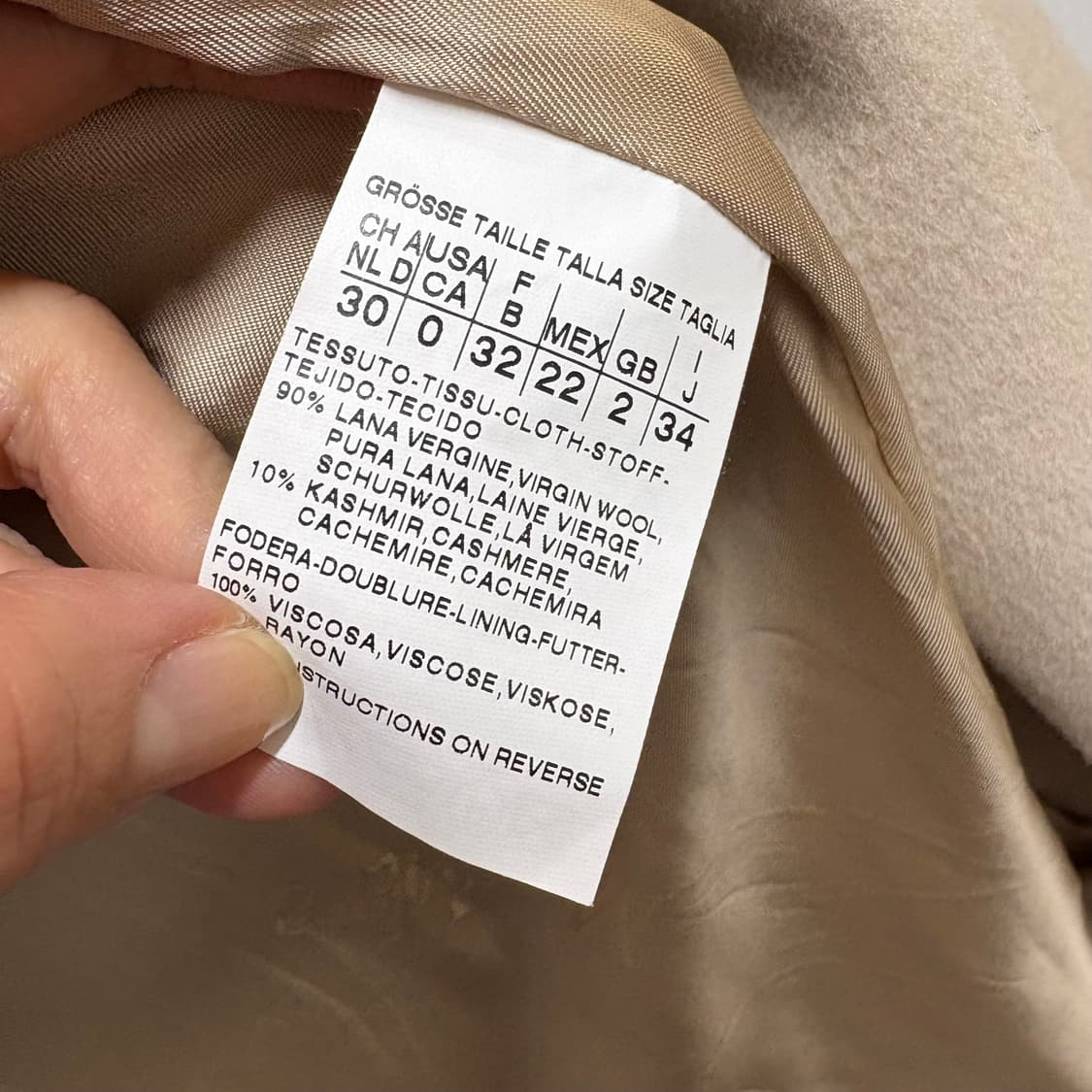 MAXMARA 막스마라 벨티드 로브 울 캐시 코트 (34) 상품이미지9