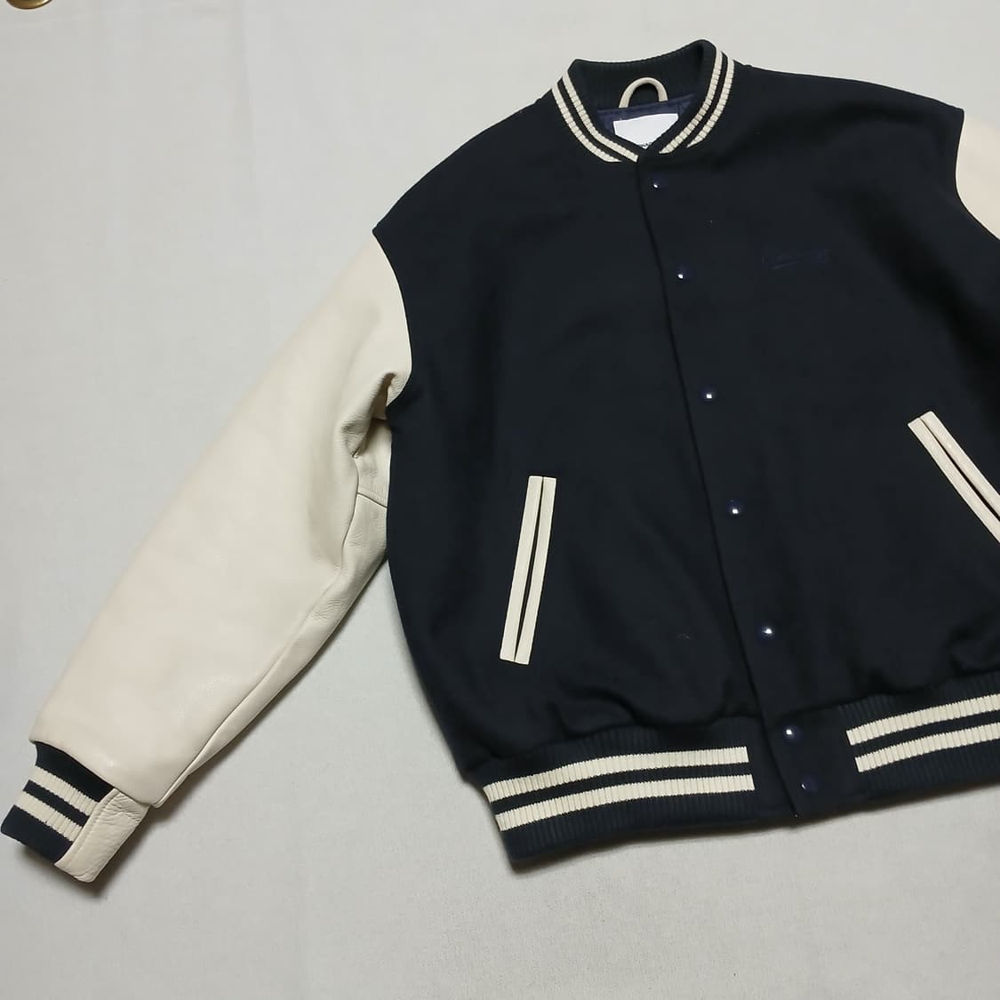 에스피오나지 espionage 울 소가죽 바시티 자켓 점퍼 상품이미지3